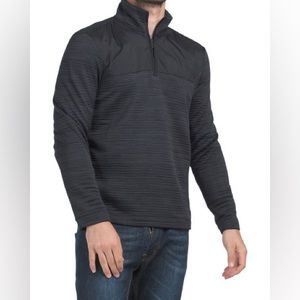 PERRY ELLIS Nylon Pieced Ottoman Quarter Zip sweater